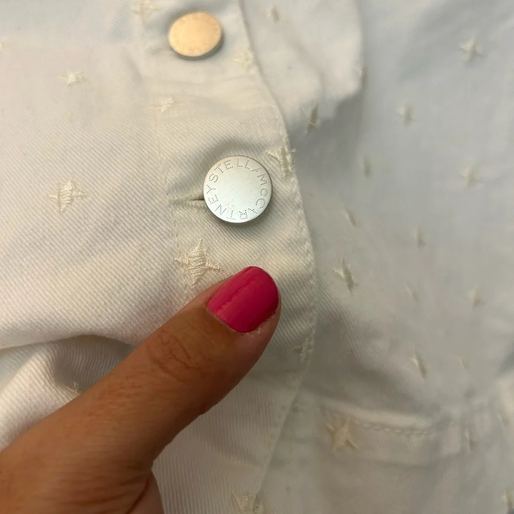 ! stella mccartney EMBELLISHED BUTTON-FRONT A-LINE SKIRT IN SNOW - Picture 6 of 12